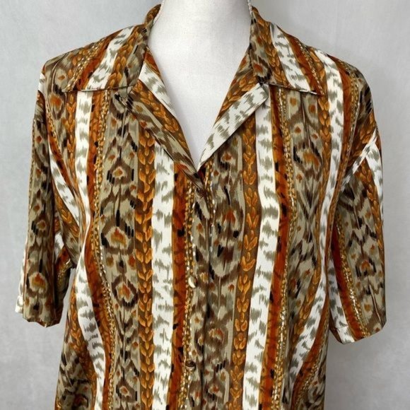 Renaissance sportswear Ladies vintage top eclectic print artsy size small USA - Picture 2 of 11